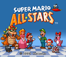 Super Mario All-Stars X Title Screen